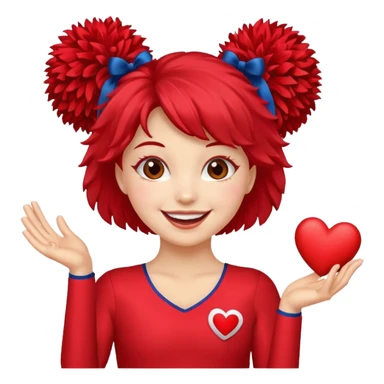 Cheerleader Pom pom heart sticker