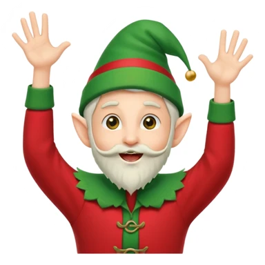 DUENDE NAVIDEÑO CON ORTODONCIA Y MANOS ARRIBA ANIMANDO sticker