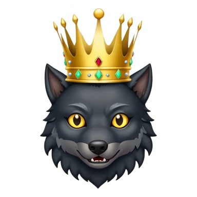 Scary Evil Black Wolf with Gold Crown sticker
