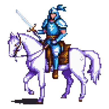 retro fantasy warrior riding a horse with sword raised sticker