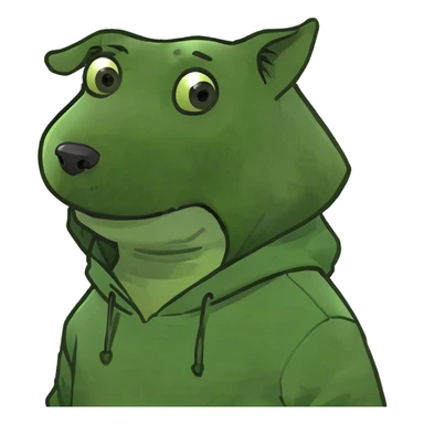 Dog wearing a hoodie  sticker