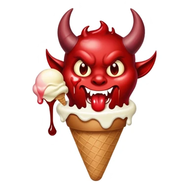 a demon licking an ice cream sticker