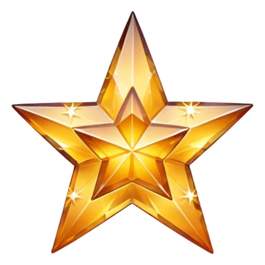 carved crystal star a shining "$" symbol sticker