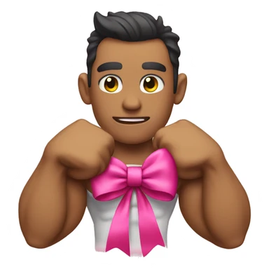 Flexing muscle bicep with a pink bow around it sticker