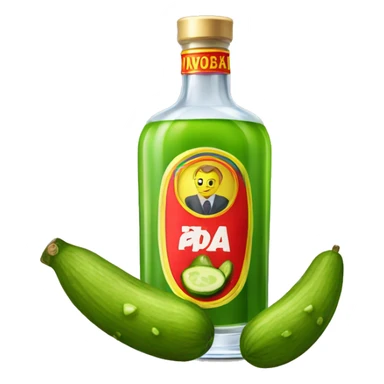 a shot of vodka with a pickle in Russian style sticker