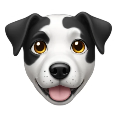 white dog with black black spot on half of the face sticker