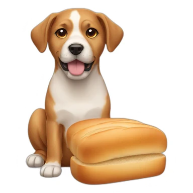 Dog with bread body sticker