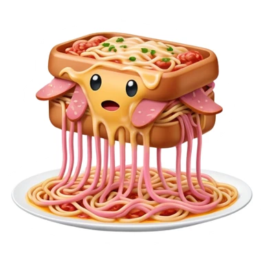  SPAM meat melted flying spaghetti pink gooey slop art sticker