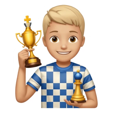 Kid with trophy, Chess club. sticker