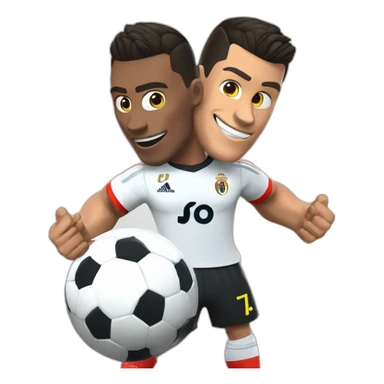 Crea un emoji de cr7 estilo pixar que tenga un logo que diga: "Puro CANCHEROS FC" sticker
