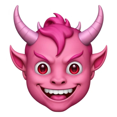 Devil emoji but pink sticker