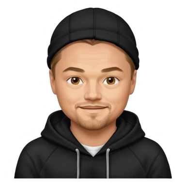 leonardo di caprio with black hoodie sticker