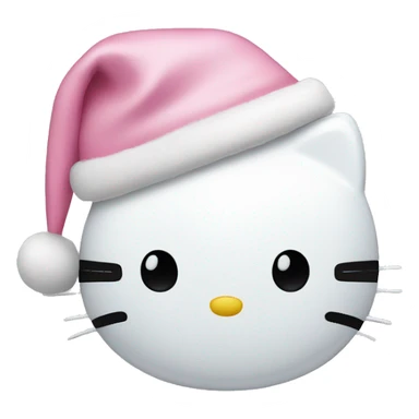 hello kitty wearing a pastel pink christmas hat  sticker