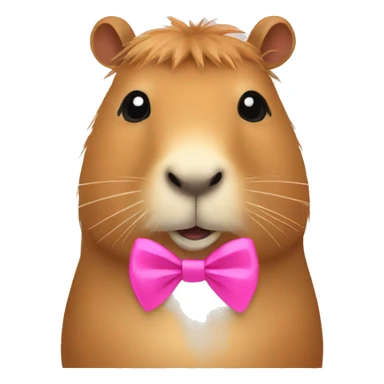 Capybara with a pink bow sticker