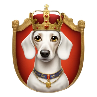 White Dachshund as Russian emperor sticker