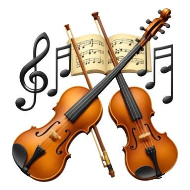 robot Create a sophisticated and elegant emoji that represents orchestration and arrangement. The design should feature a conductor’s baton, musical notes, and a symphonic score, symbolizing the process of arranging and orchestrating music. Incorporate instruments like a violin, trumpet, sticker