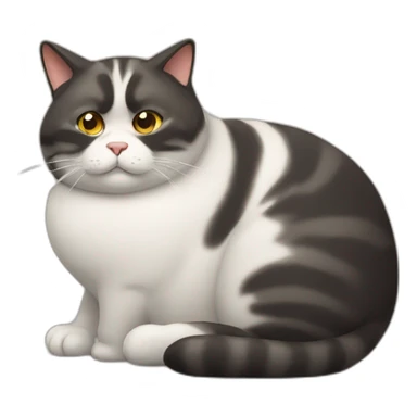 fat lazy cat sticker