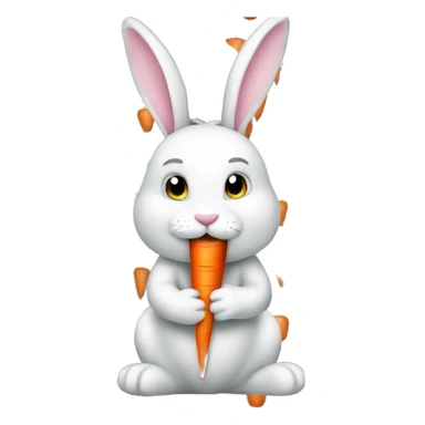 A bunny eating a carrot  sticker
