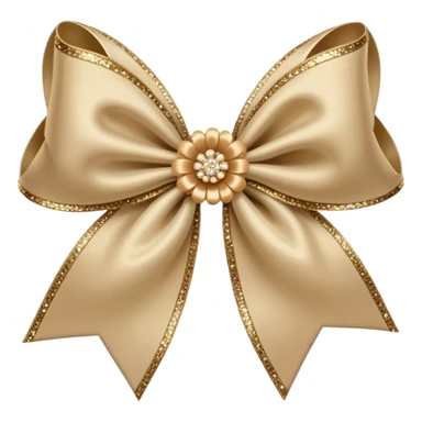 beige flower bow with glitter sticker