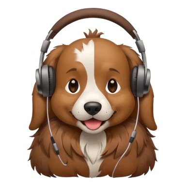 Dog with headphones on listening to music sticker