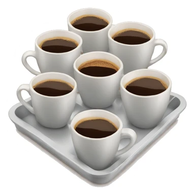 4 cups of coffee in a tray sticker