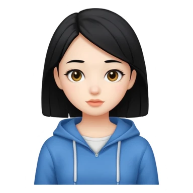 Gadis cantik, lucu, aesthetic, rambut pendek warna hitam baju aesthetic  sticker