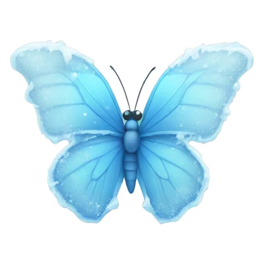 frozen blue butterfly with ice and snow sticker