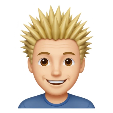 fat spiky haired happy man sticker