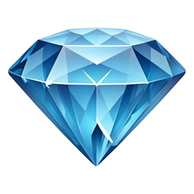 blue diamond gem broken cleanly in half with crystal fracture pattern sticker