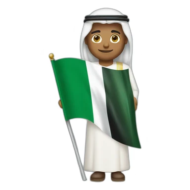 Arabic man holding Saudi Arabia flag sticker