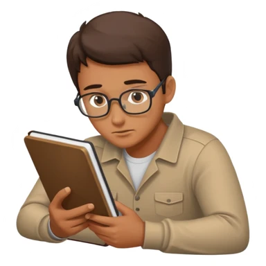a man studying hard sticker