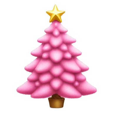 A pink Christmas tree with  pink decorations and what a star sticker