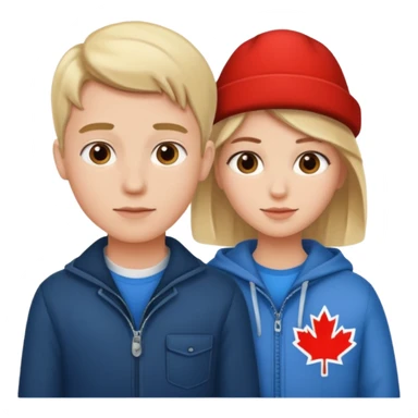 American boy Canadian girl  sticker