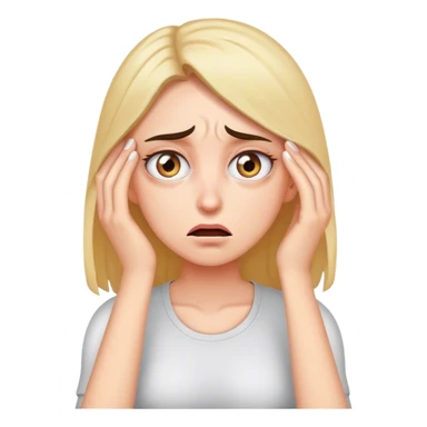 Stressed woman with eye twitch sticker