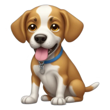 Dog playing beach tennis sticker