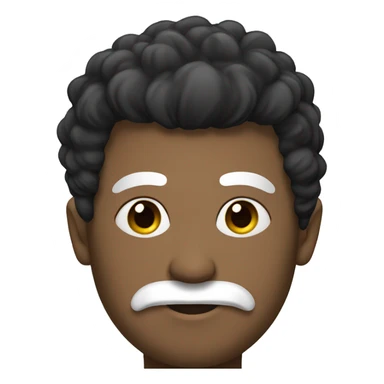 Man with black mohawk white mustache sticker