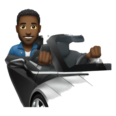 black man driving Lamborghini  sticker