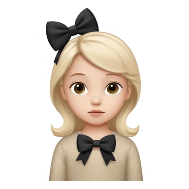 una chica pequeña con una cola color negro  3 años sticker