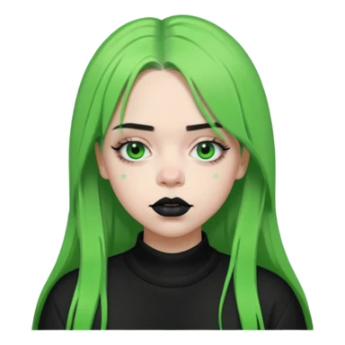 billie eilish half green half black hair sticker
