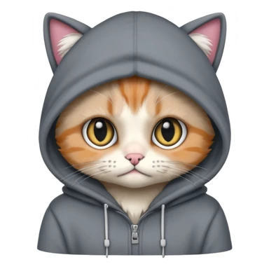 Emo cat with a hoodie on sticker