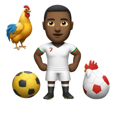 Joueur de foot avec coq sur le maillot blanc sticker