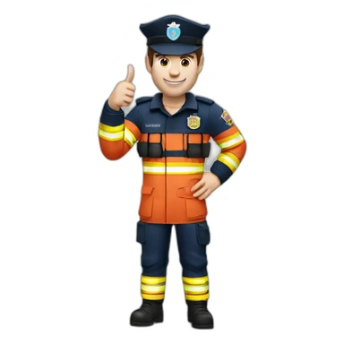 Lionel Messi firefighter with Argentine uniforme thumbs up sticker