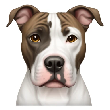 American pitbull terrier with brindle and white coat sticker