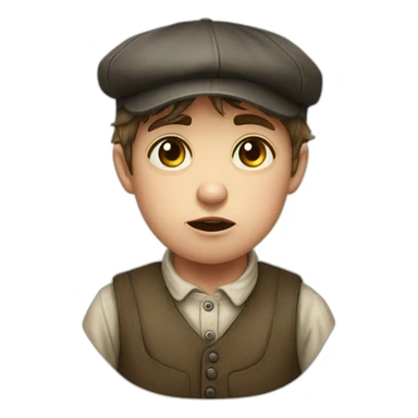 Victorian-Era-poor-factory-worker-kid-flat-cap-crying sticker