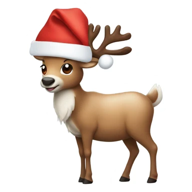 Reindeer with Santa hat sticker