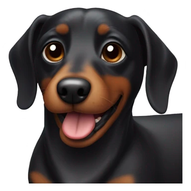 Small black wiener dog  sticker