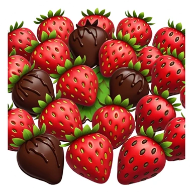 lots of strawberries in melted chocolate sticker