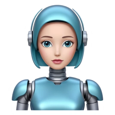 A feminine female robot, no emoji faces, no emoji icons, no human beings sticker