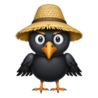 straw crow sticker
