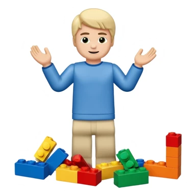 boys playing with legos full body sticker